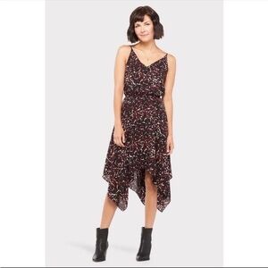 EVEREVE Peyton Jensen Dress Red Black Leopard Print Boho Date Wedding Size Small